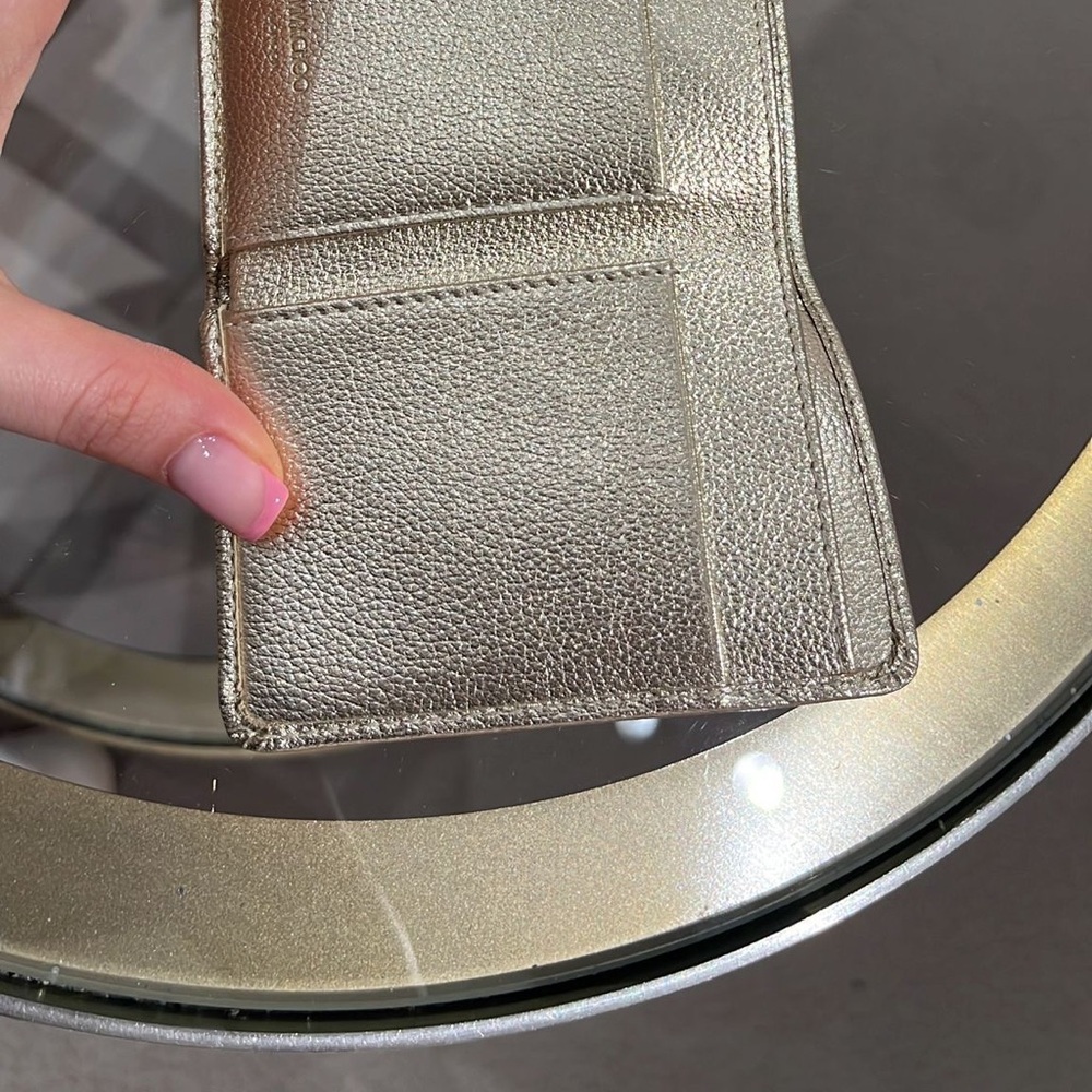 Jimmy Choo Metallic Silver Leather Card Wallet